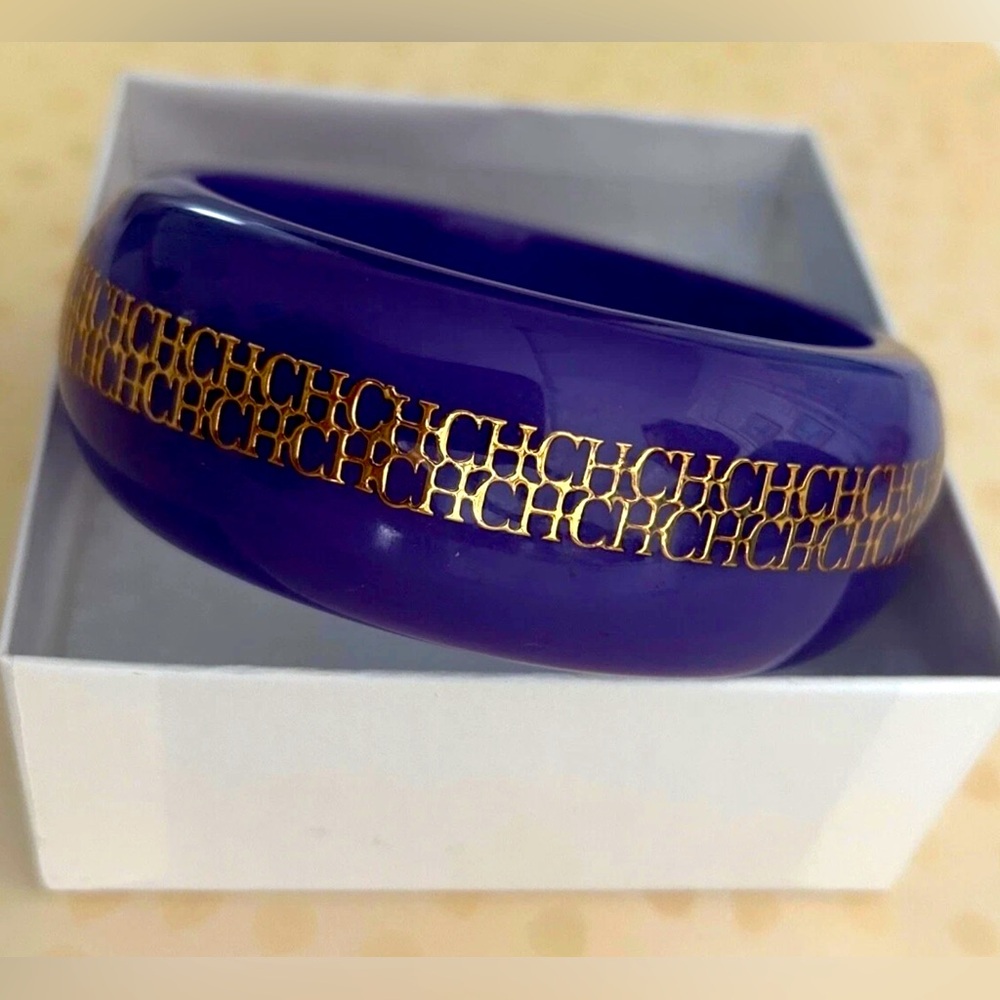 Carolina Herrera Purple Lucite Bangle